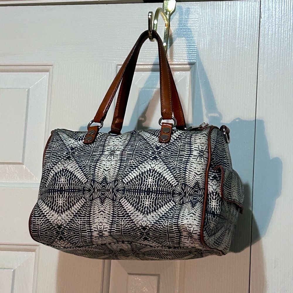 RARE L.A.M.B Aztec and lamb printed leather duffle handbag Y2K style - Picture 15 of 15